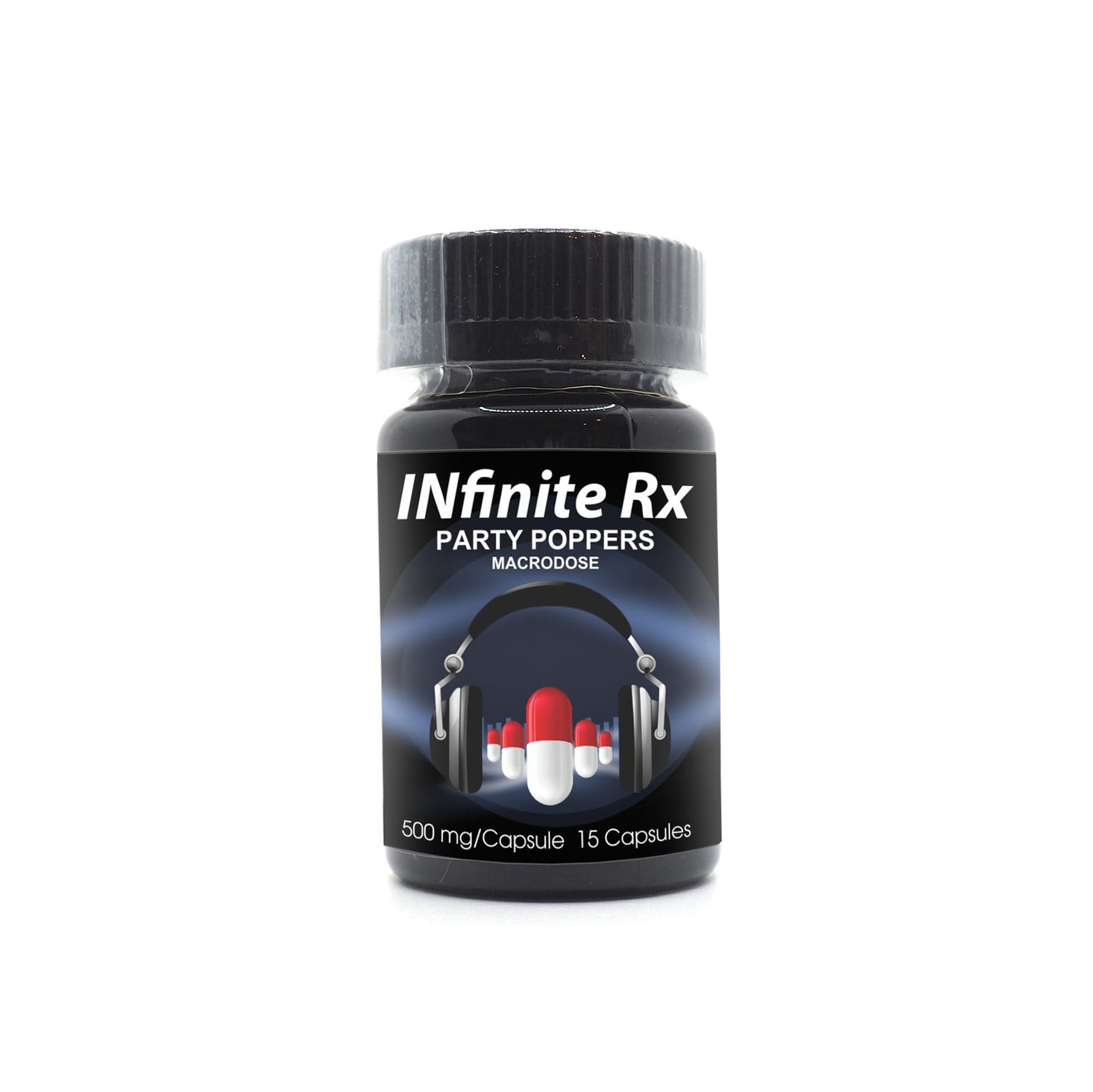 INfinite-Rx-Party-Poppers-Macrodosing-Mushrooms-Capsules-APE-Front-Bottle.jpg