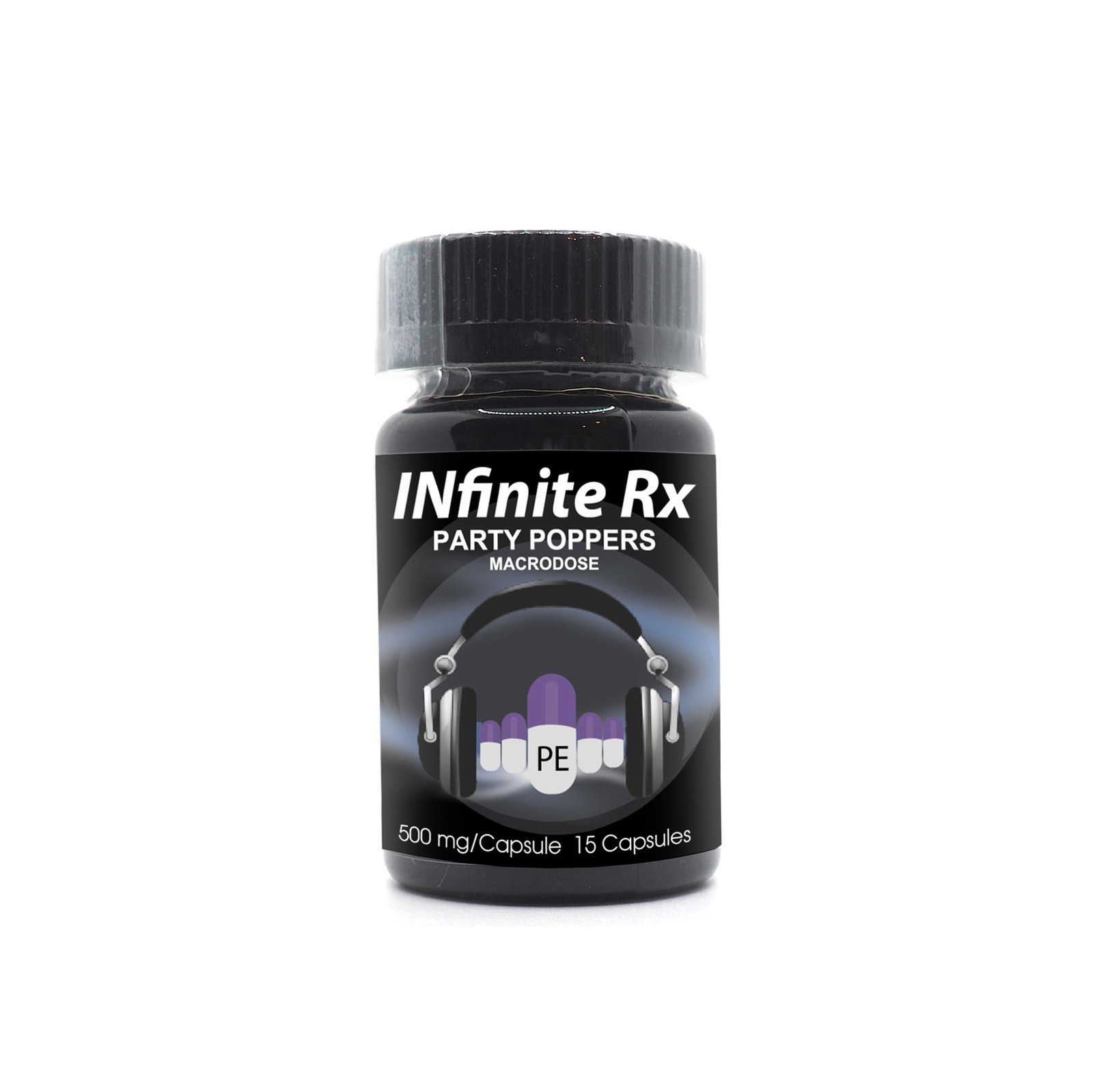INfinite-Rx-Party-Poppers-Macrodosing-Mushrooms-Capsules-PE-Front-Bottle.jpg